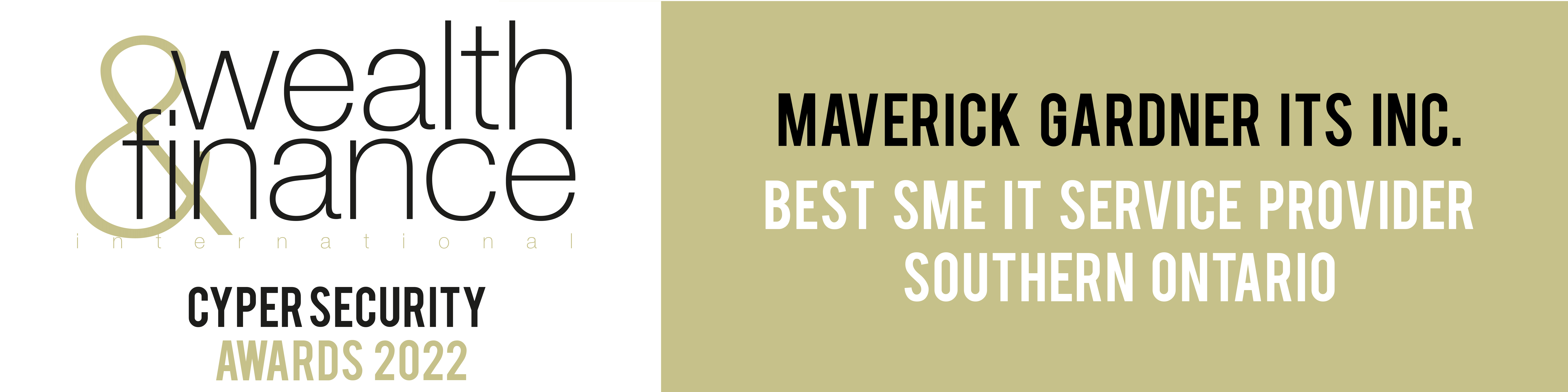 Maverick Gardner ITS Inc. Cyber Security Awards Winners Logo Best SME Service Provider